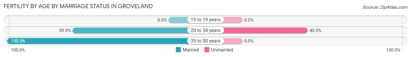 Female Fertility by Age by Marriage Status in Groveland