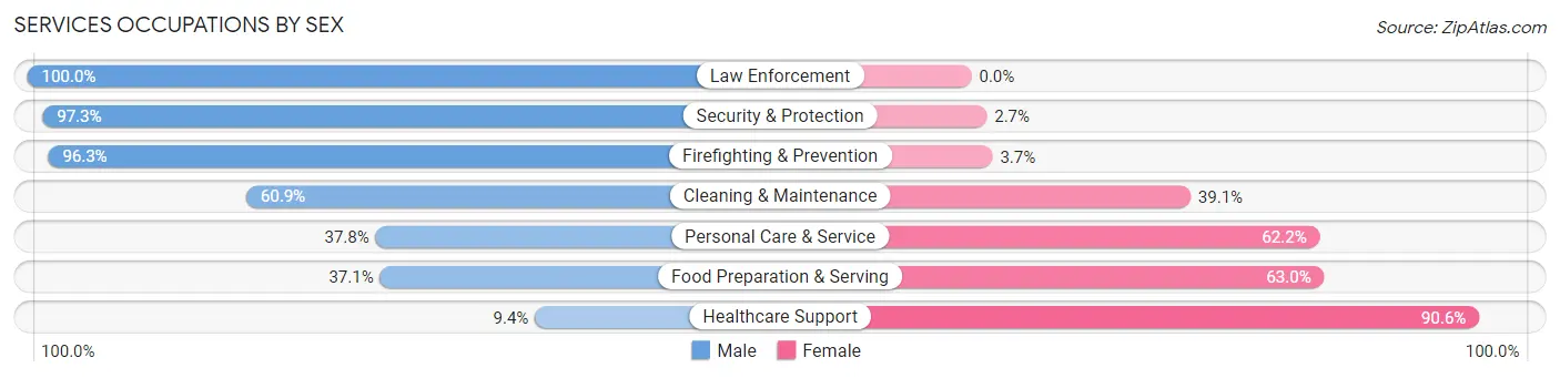 Services Occupations by Sex in Haines City