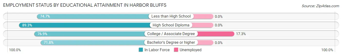 Employment Status by Educational Attainment in Harbor Bluffs