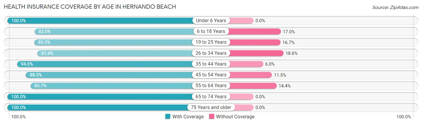 Health Insurance Coverage by Age in Hernando Beach