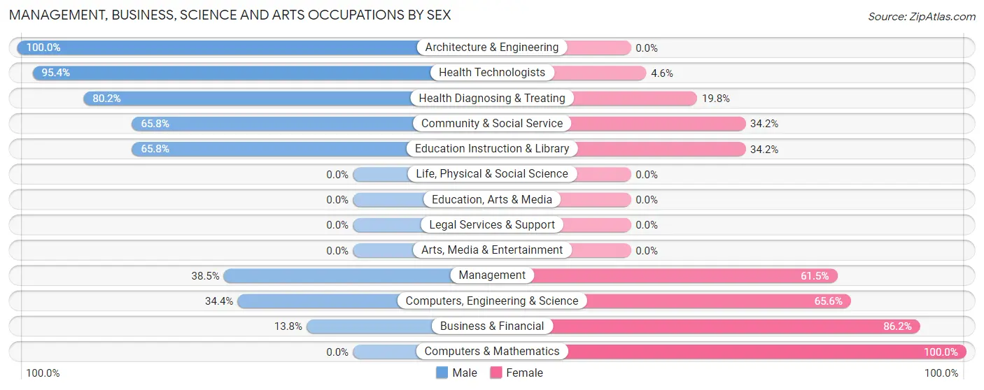 Management, Business, Science and Arts Occupations by Sex in High Point
