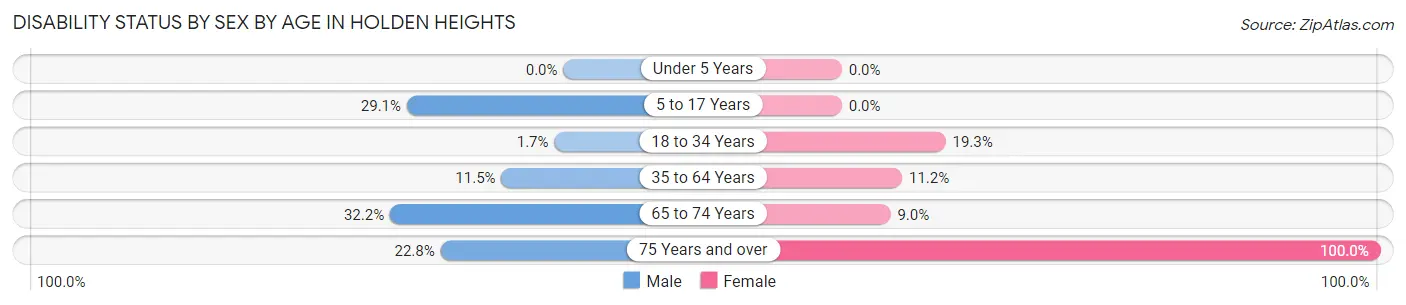 Disability Status by Sex by Age in Holden Heights