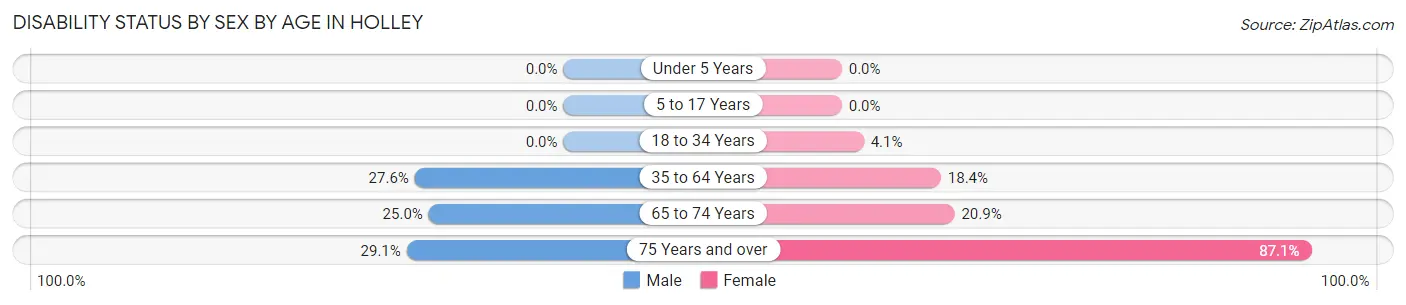 Disability Status by Sex by Age in Holley