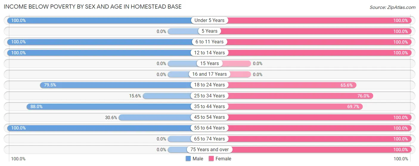 Income Below Poverty by Sex and Age in Homestead Base