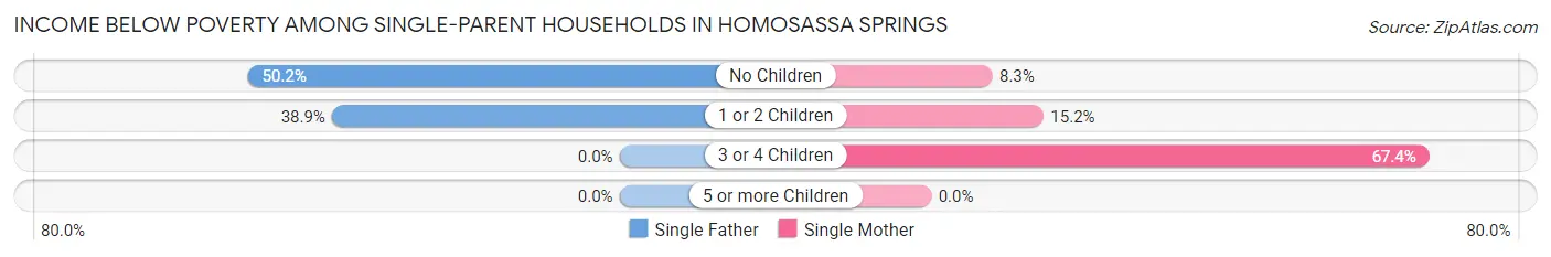 Income Below Poverty Among Single-Parent Households in Homosassa Springs