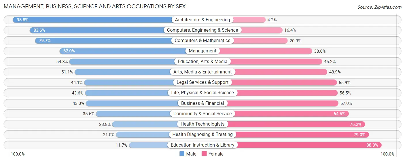 Management, Business, Science and Arts Occupations by Sex in Horizon West