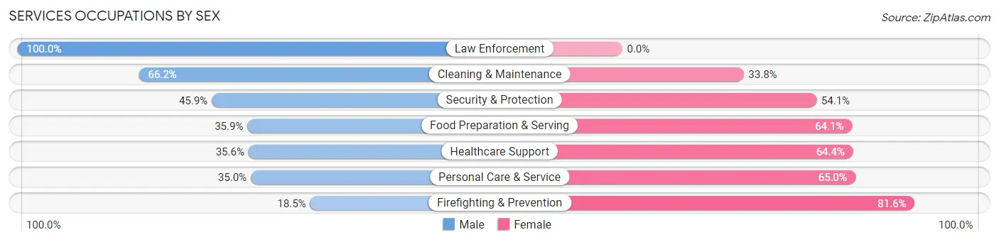 Services Occupations by Sex in Horizon West