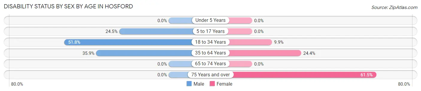 Disability Status by Sex by Age in Hosford