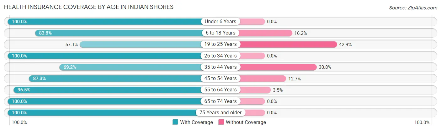 Health Insurance Coverage by Age in Indian Shores