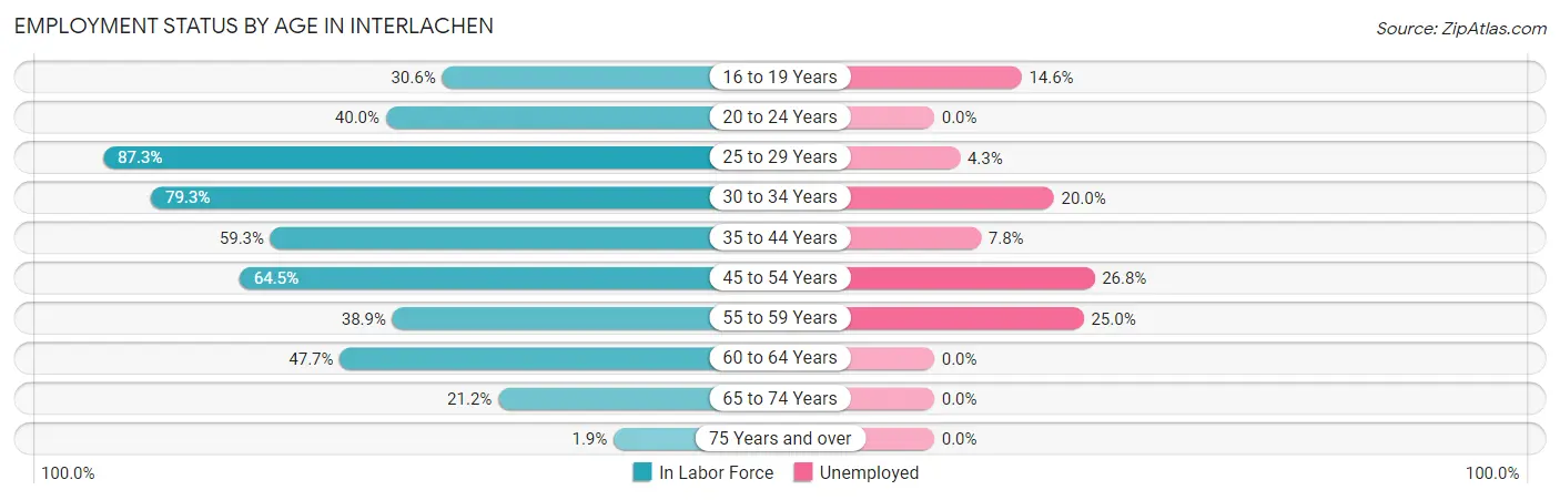 Employment Status by Age in Interlachen