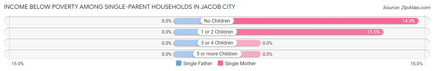 Income Below Poverty Among Single-Parent Households in Jacob City