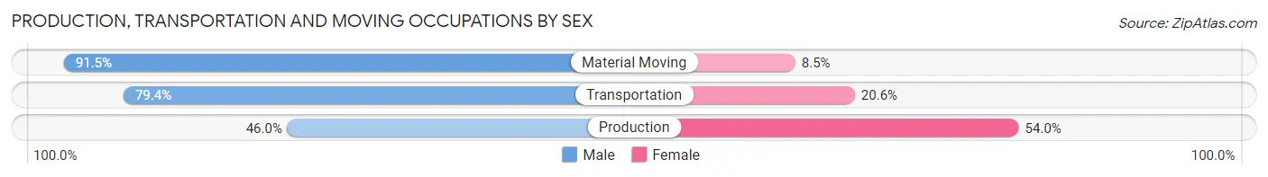 Production, Transportation and Moving Occupations by Sex in Jan Phyl Village