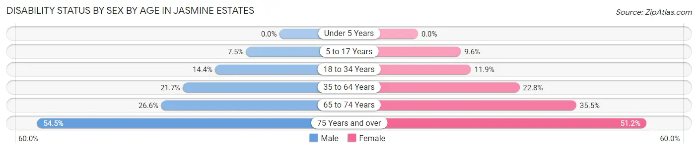 Disability Status by Sex by Age in Jasmine Estates