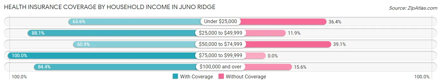 Health Insurance Coverage by Household Income in Juno Ridge