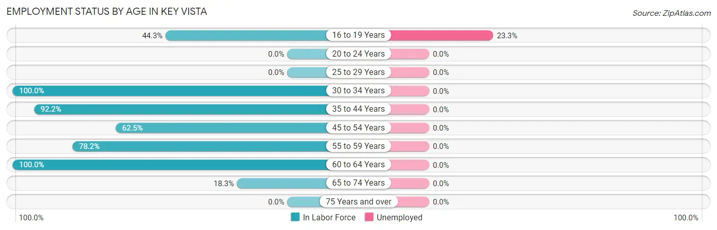 Employment Status by Age in Key Vista