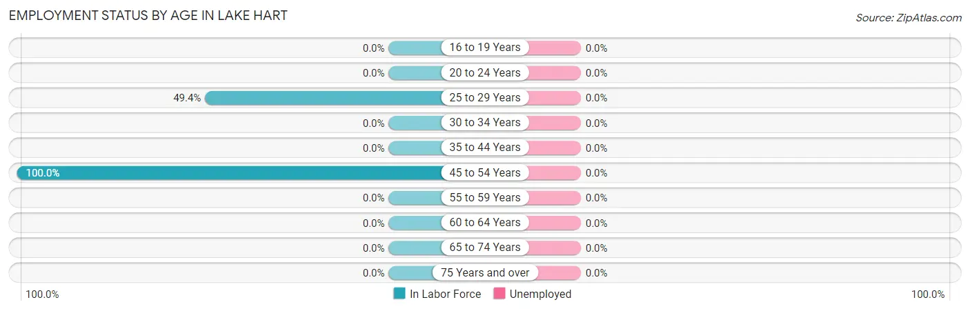 Employment Status by Age in Lake Hart