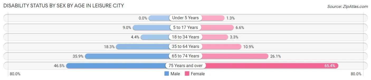 Disability Status by Sex by Age in Leisure City