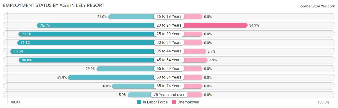 Employment Status by Age in Lely Resort