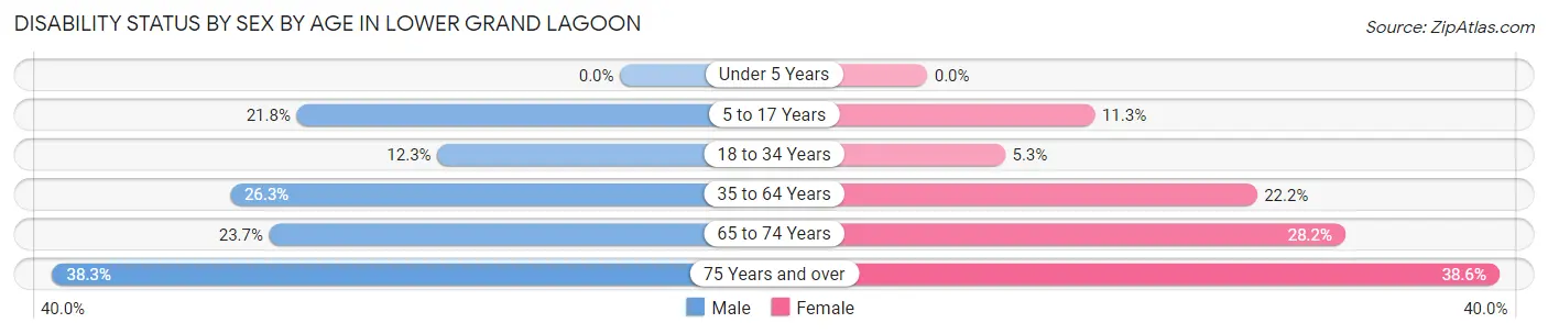 Disability Status by Sex by Age in Lower Grand Lagoon
