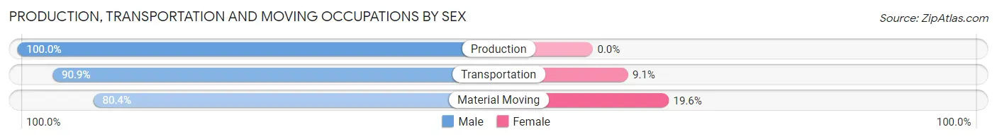 Production, Transportation and Moving Occupations by Sex in Madeira Beach