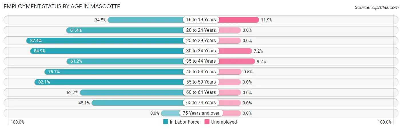 Employment Status by Age in Mascotte