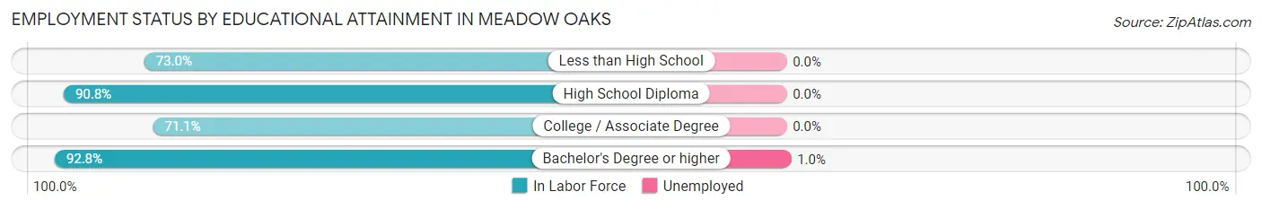 Employment Status by Educational Attainment in Meadow Oaks