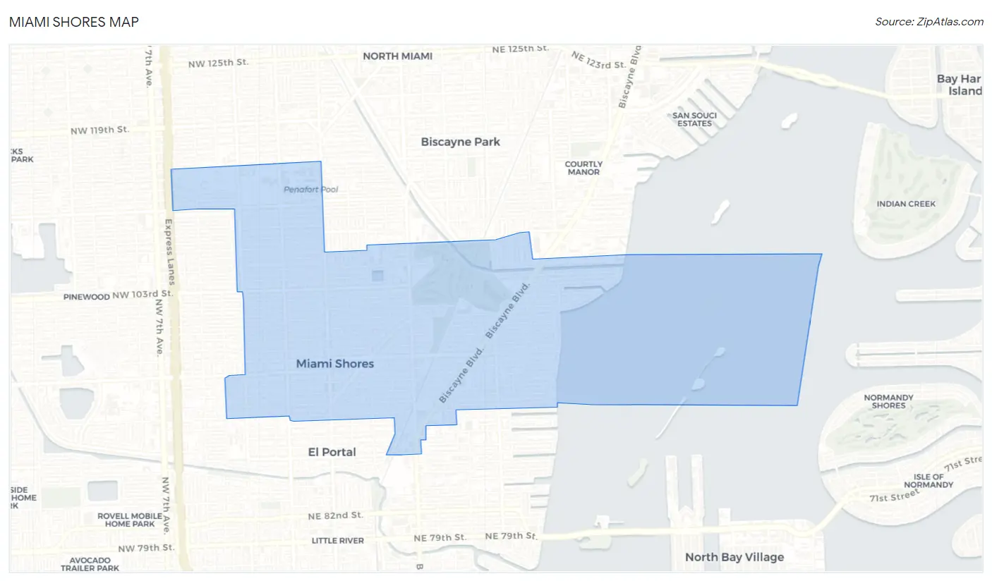 Miami Shores Map