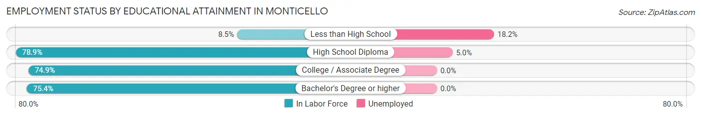 Employment Status by Educational Attainment in Monticello