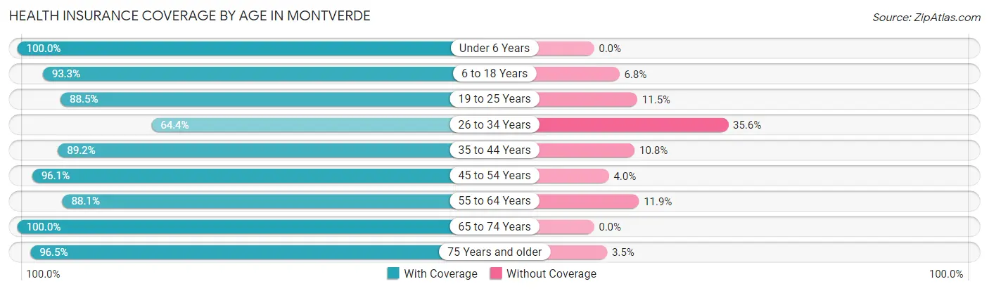 Health Insurance Coverage by Age in Montverde