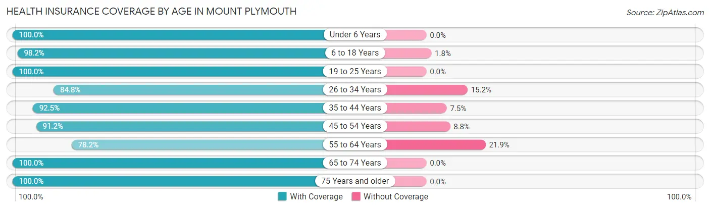 Health Insurance Coverage by Age in Mount Plymouth
