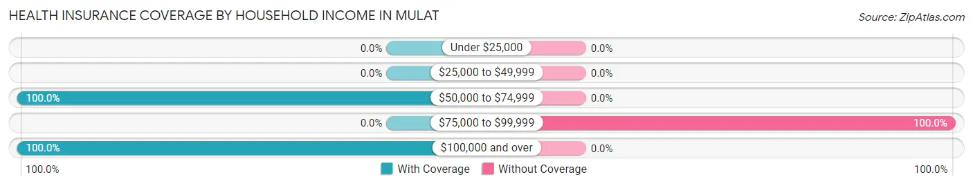 Health Insurance Coverage by Household Income in Mulat