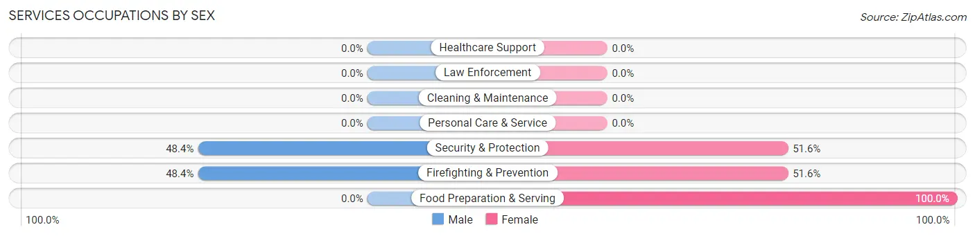 Services Occupations by Sex in Munson