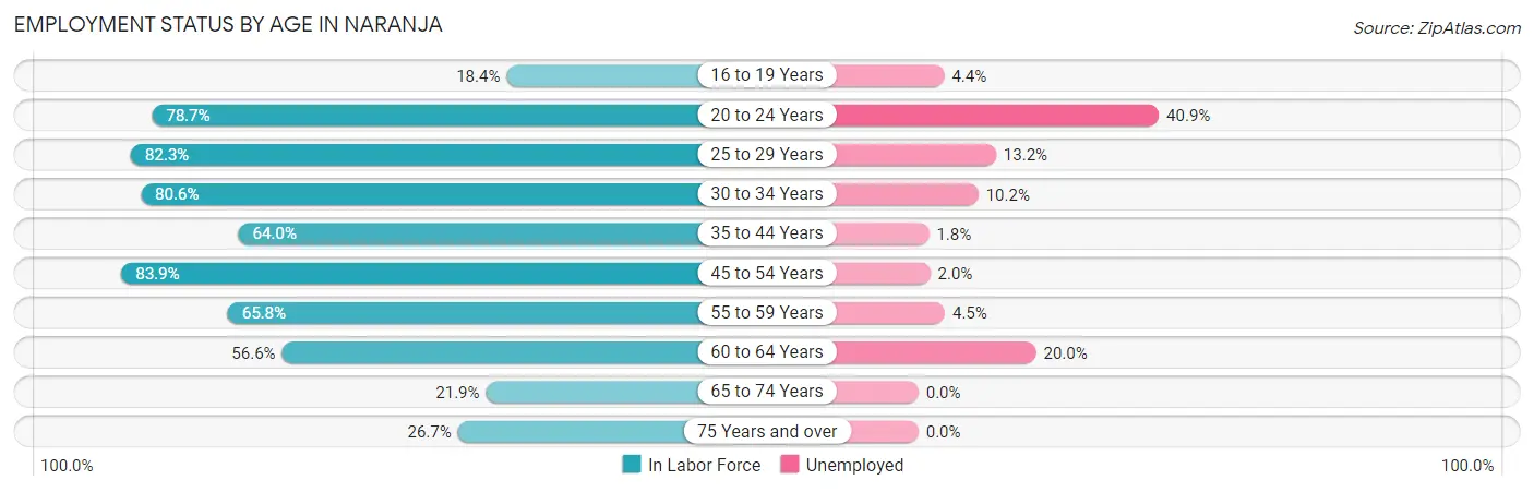 Employment Status by Age in Naranja