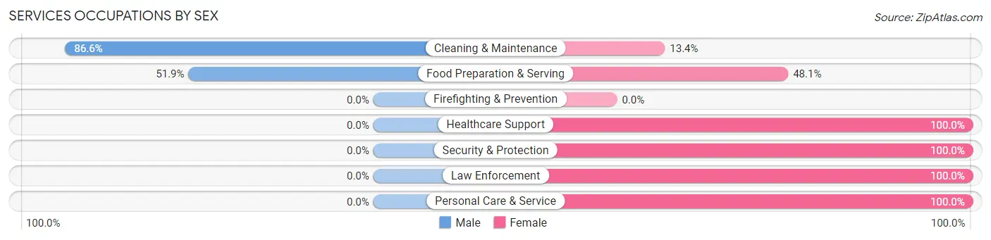 Services Occupations by Sex in Nokomis