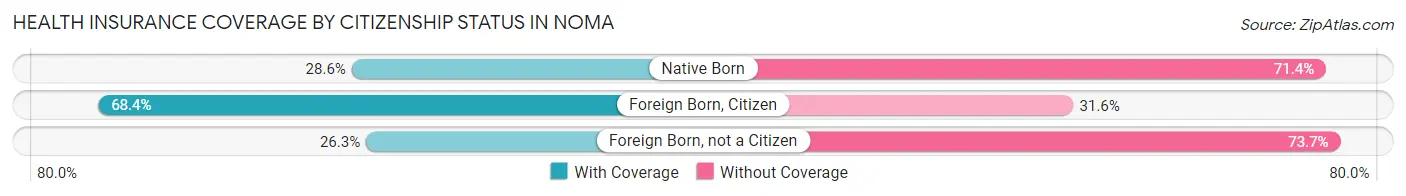 Health Insurance Coverage by Citizenship Status in Noma