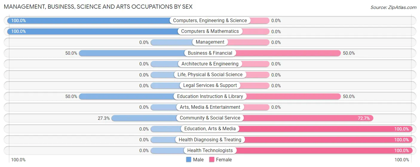 Management, Business, Science and Arts Occupations by Sex in Noma