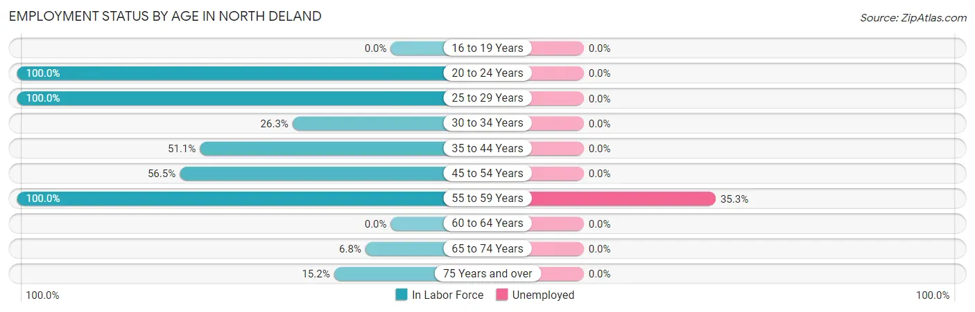 Employment Status by Age in North DeLand