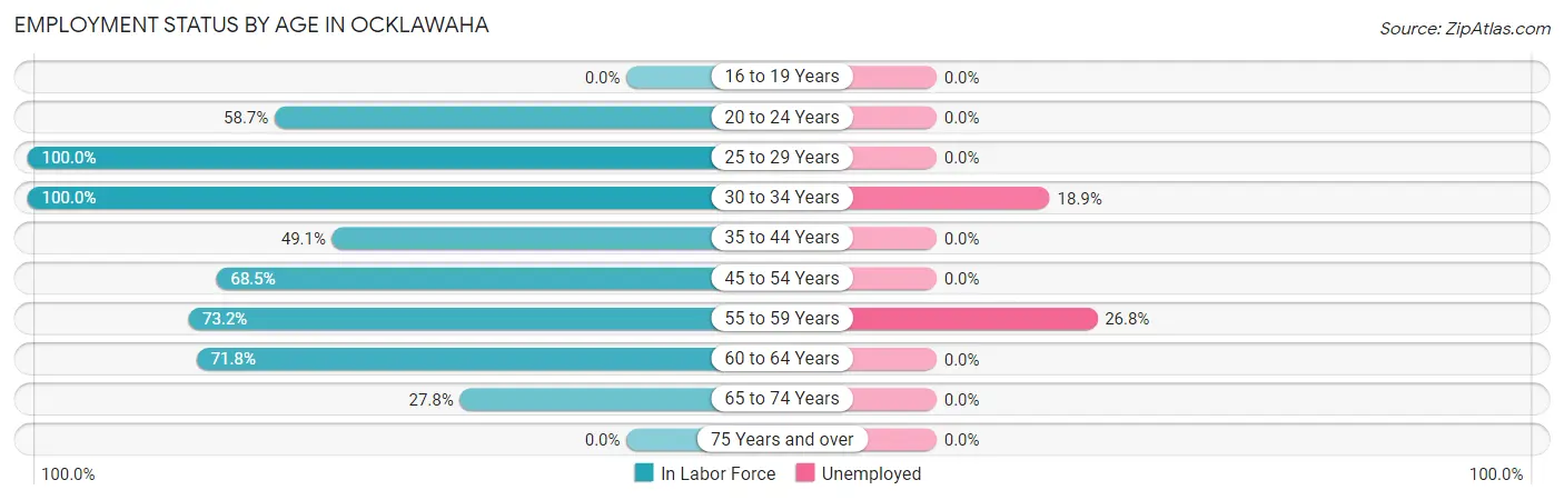 Employment Status by Age in Ocklawaha