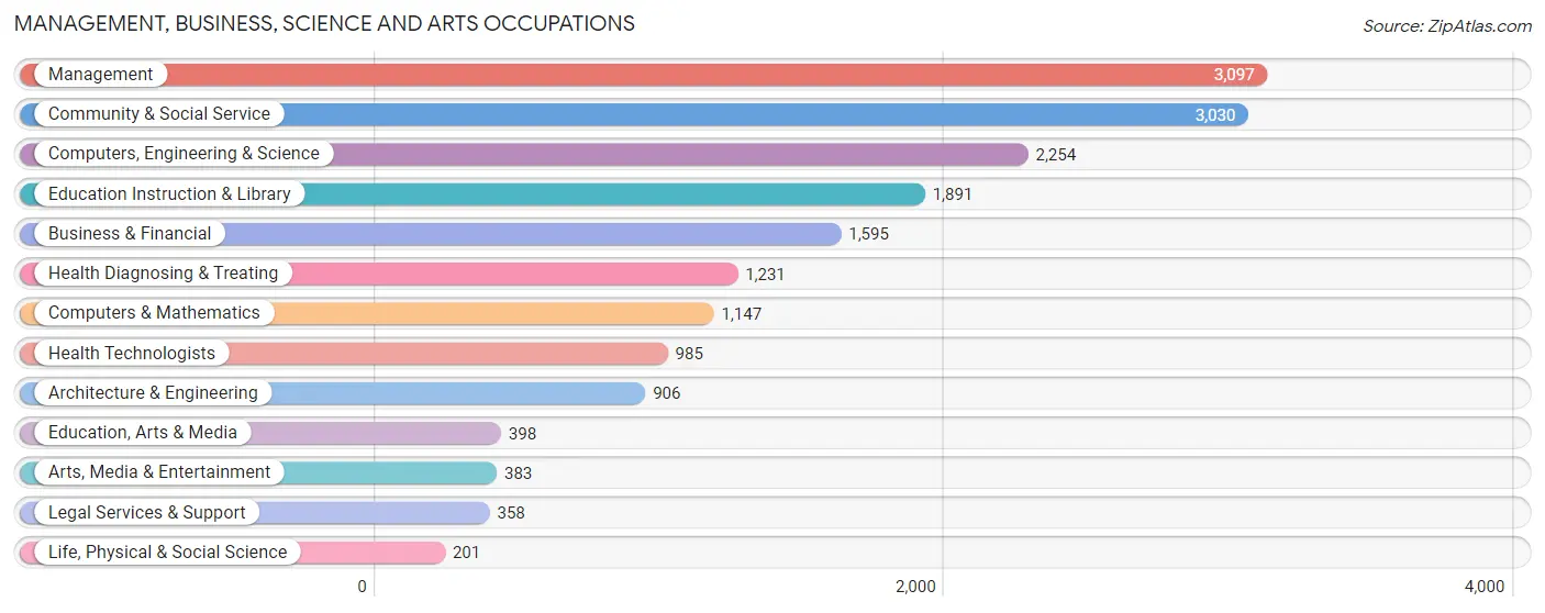 Management, Business, Science and Arts Occupations in Oviedo