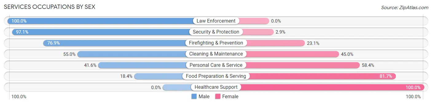 Services Occupations by Sex in Pace