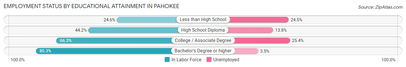Employment Status by Educational Attainment in Pahokee