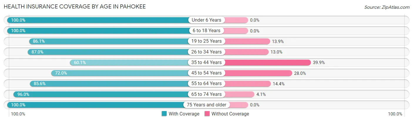 Health Insurance Coverage by Age in Pahokee