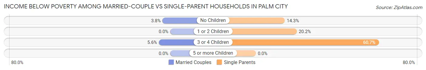 Income Below Poverty Among Married-Couple vs Single-Parent Households in Palm City