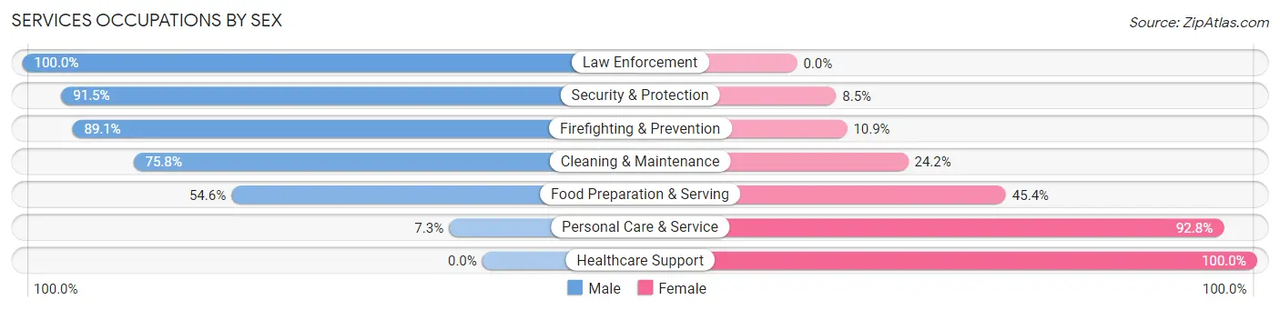 Services Occupations by Sex in Palmer Ranch