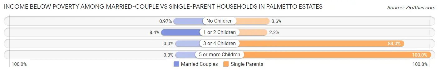 Income Below Poverty Among Married-Couple vs Single-Parent Households in Palmetto Estates
