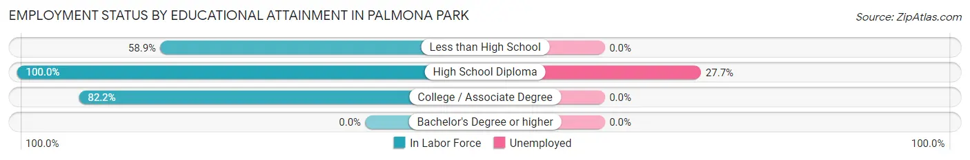 Employment Status by Educational Attainment in Palmona Park