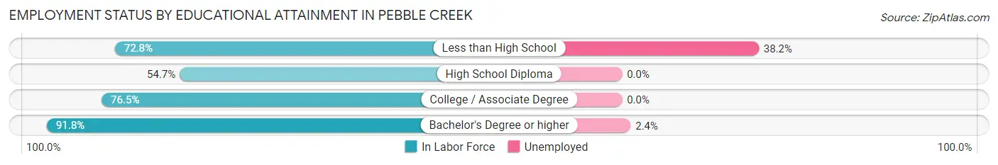 Employment Status by Educational Attainment in Pebble Creek