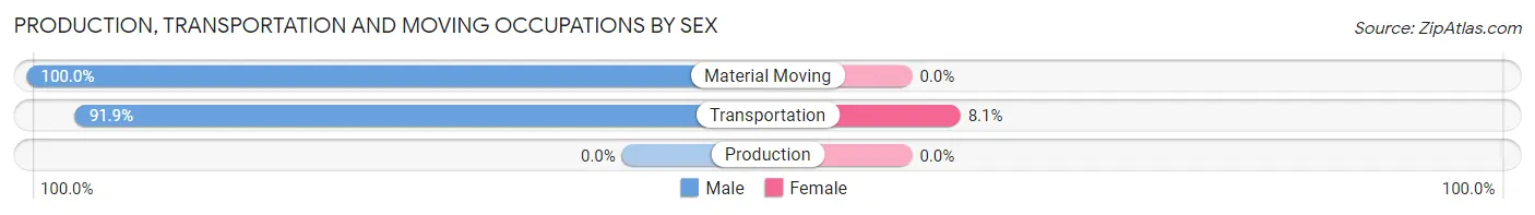 Production, Transportation and Moving Occupations by Sex in Pebble Creek
