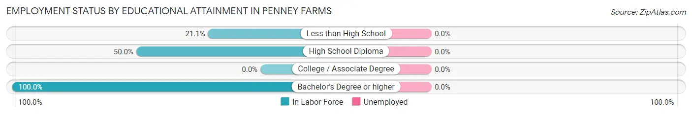 Employment Status by Educational Attainment in Penney Farms