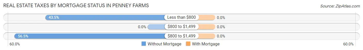 Real Estate Taxes by Mortgage Status in Penney Farms
